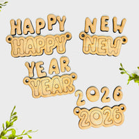 Layered Happy New Year 2026 Word Banner - Glowforge