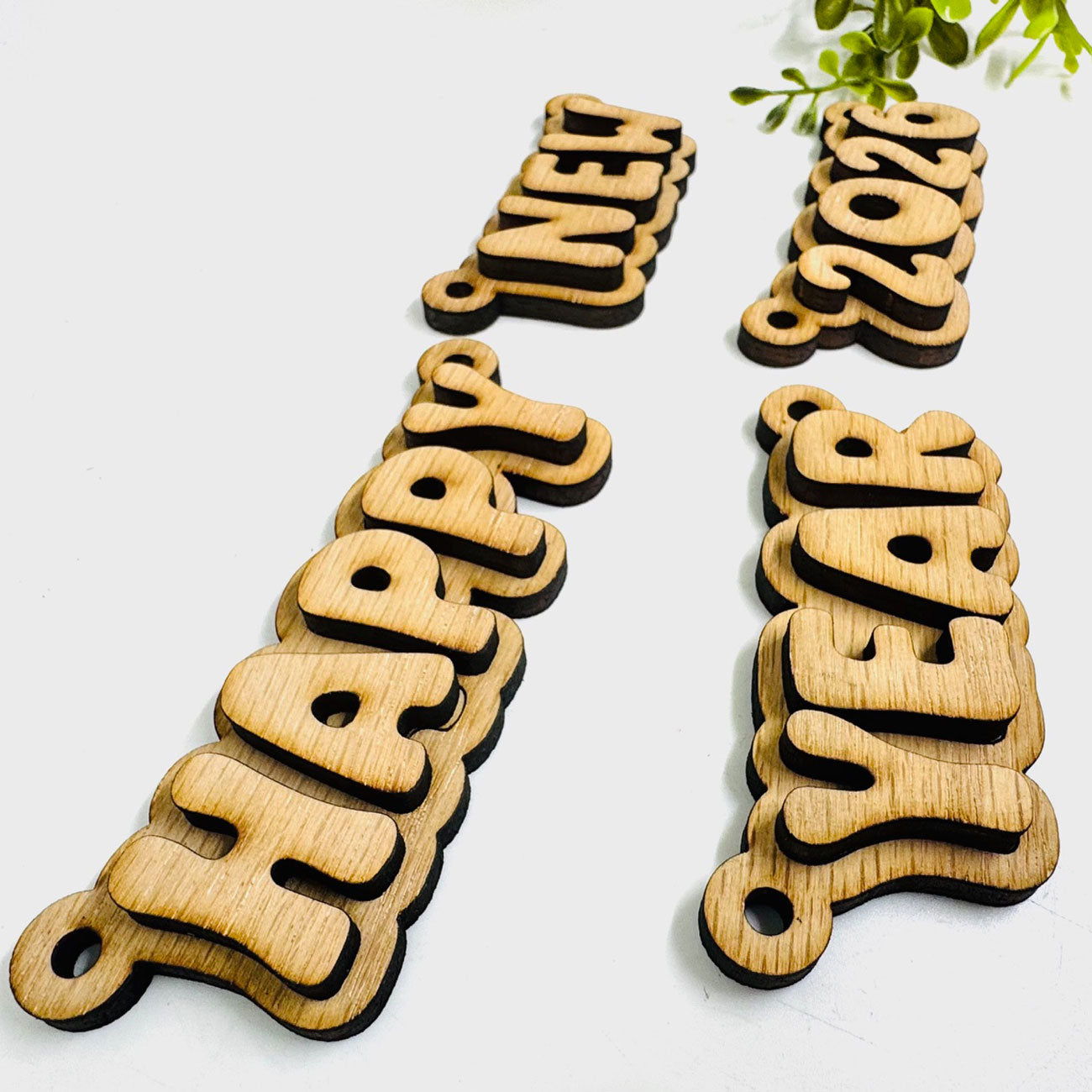 Layered Happy New Year 2026 Word Banner - Glowforge