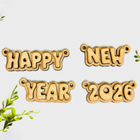 Layered Happy New Year 2026 Word Banner - Glowforge