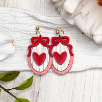 Layered Heart Bow Earrings - Glowforge