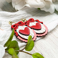 Layered Heart Bow Earrings - Glowforge