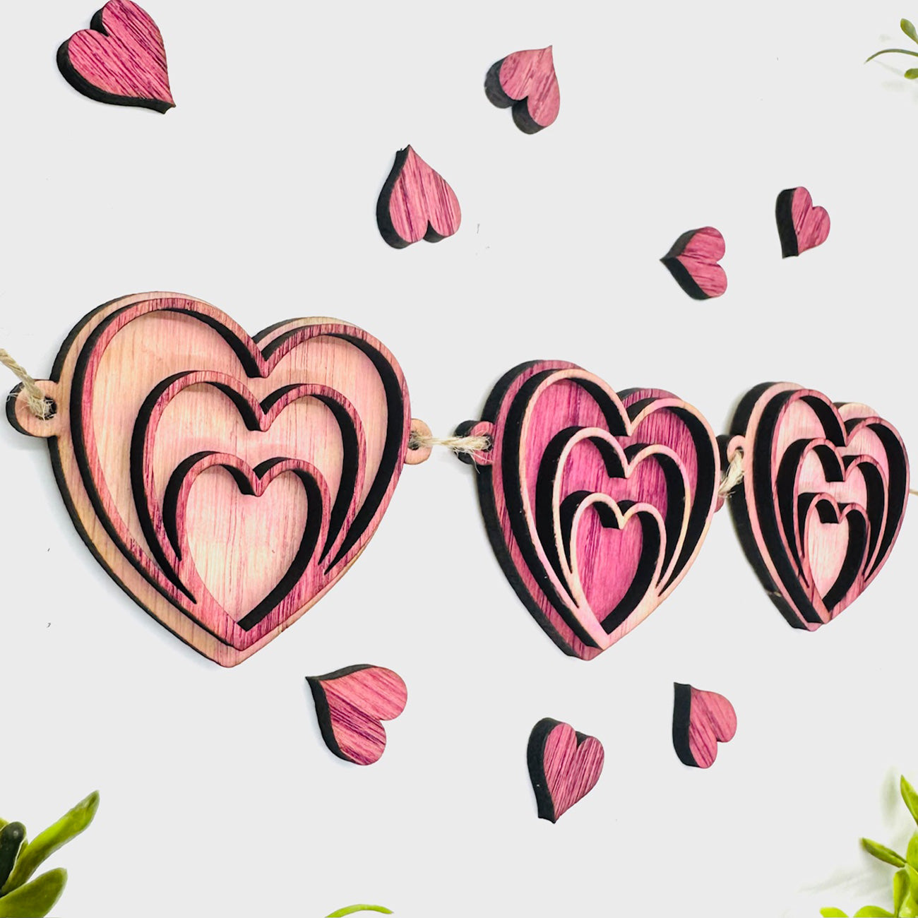 Layered Heart Garland #1 - Glowforge