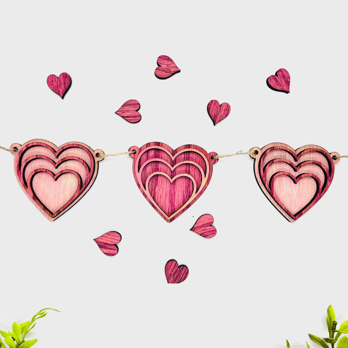 Layered Heart Garland #2 - Glowforge