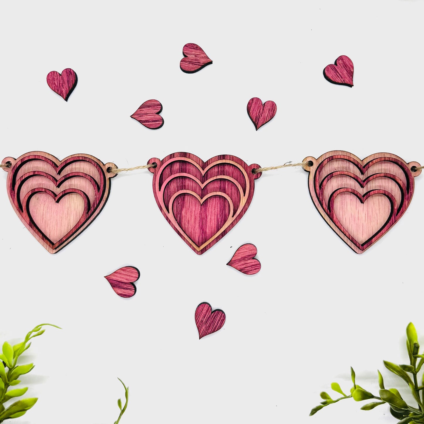 Layered Heart Garland #2 - Glowforge