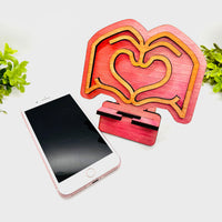 Layered Heart Hands Phone Stand - Glowforge