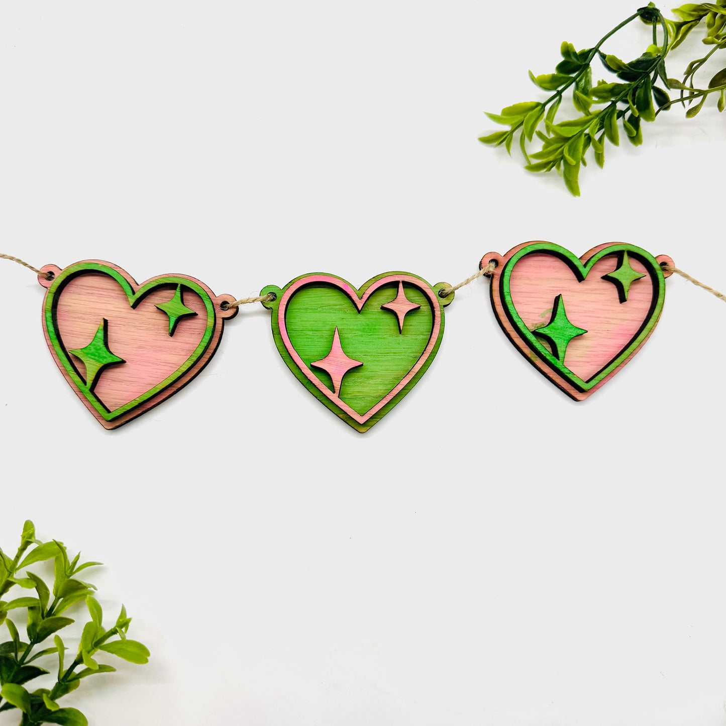 Layered Hearts St. Patrick’s Day Garland - Glowforge