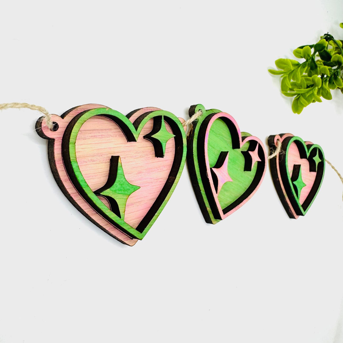 Layered Hearts St. Patrick’s Day Garland - Glowforge