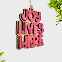 Layered JOY LIVES HERE Charm - Glowforge