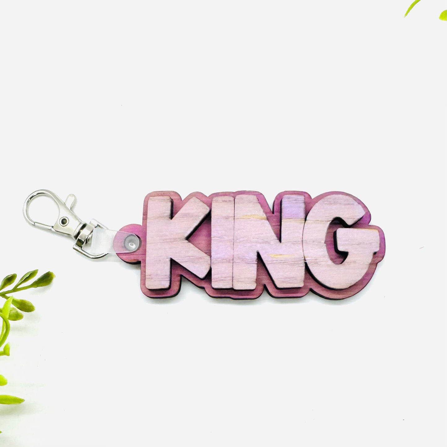 Layered KING Word Keychain - Glowforge