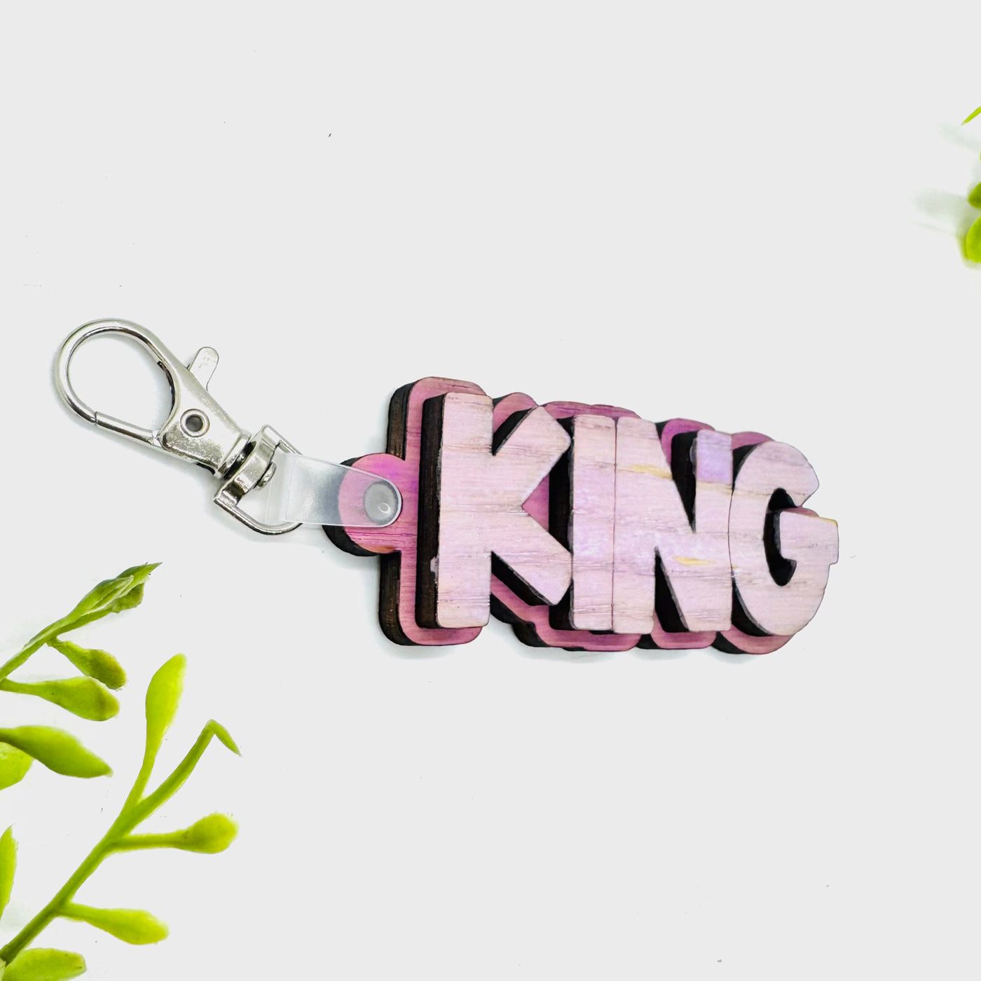 Layered KING Word Keychain - Glowforge