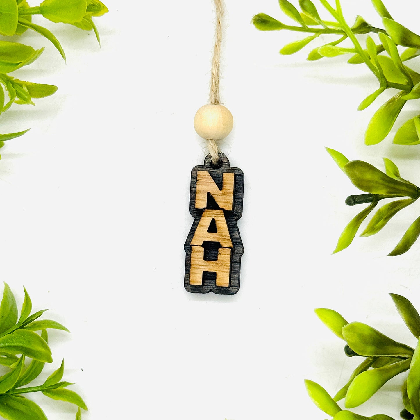 Layered NAH Stacked Word Car Charm- Funny Hanging Car Accessory - Glowforge
