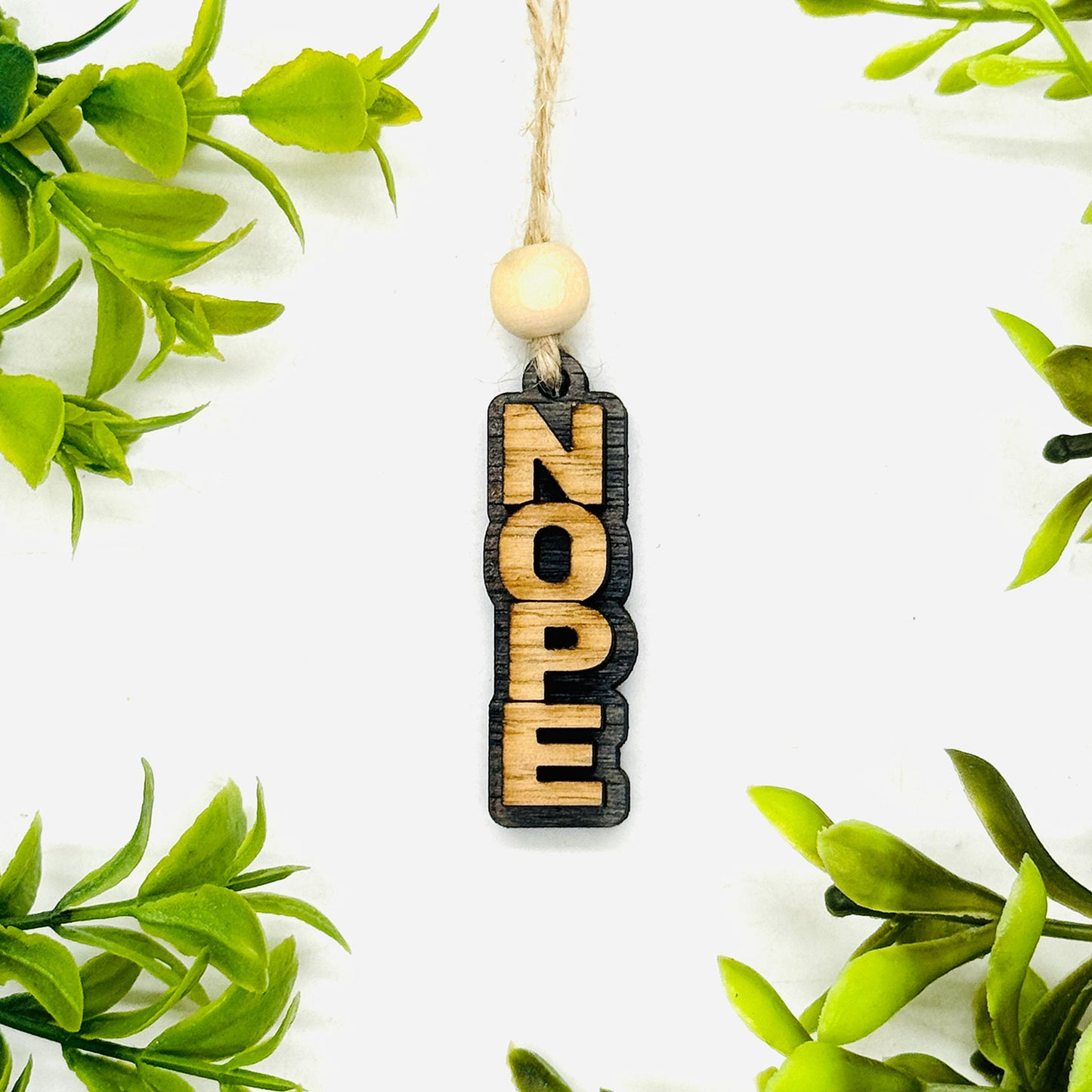 Layered NOPE Stacked Word Car Charm - Funny Hanging Car Accessory - Glowforge