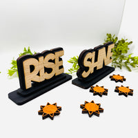 Layered Rise + Shine Table Signs (Set of 2) - Glowforge