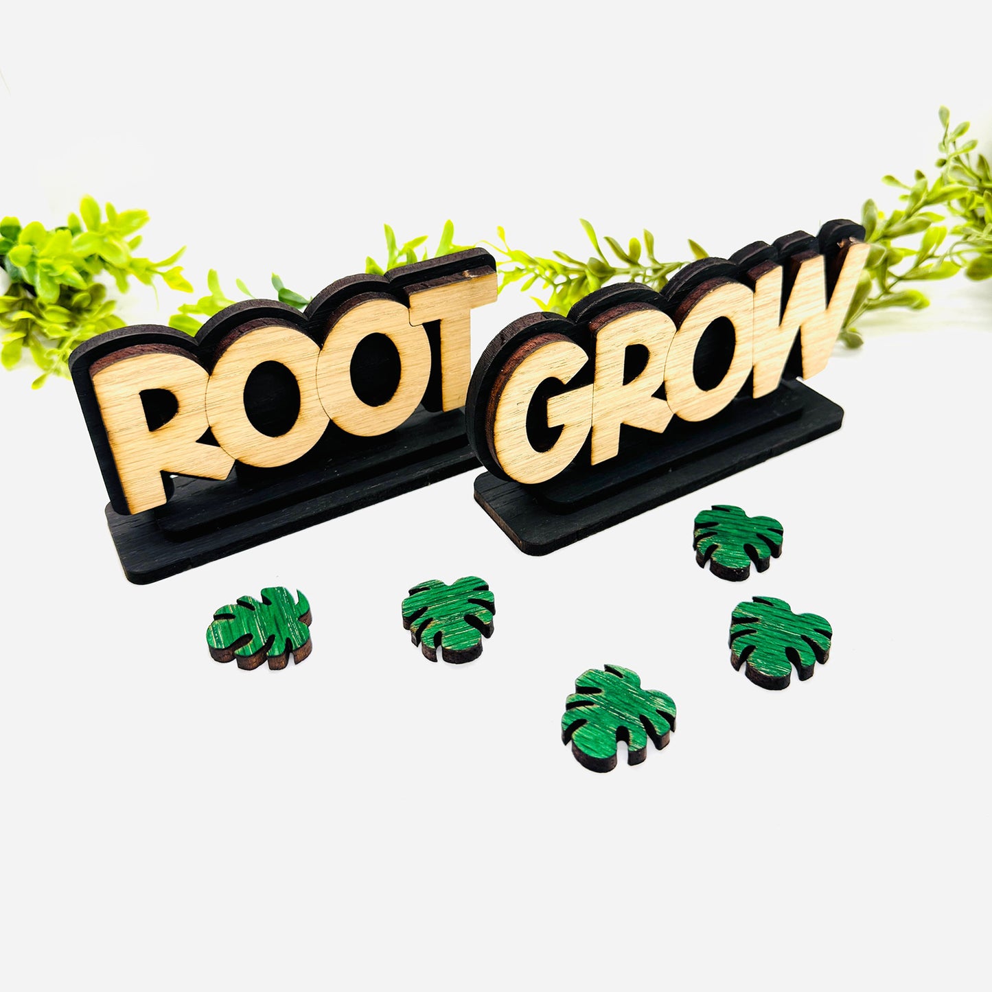 Layered Root + Grow Table Signs (Set of 2) - Glowforge