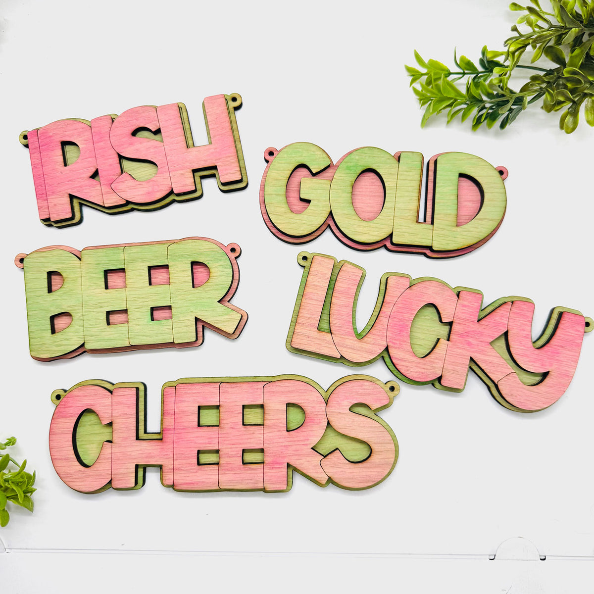 Layered St. Patrick’s Day Words (Set of 5) - Glowforge