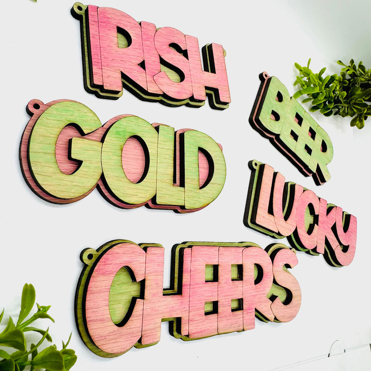 Layered St. Patrick’s Day Words (Set of 5) - Glowforge