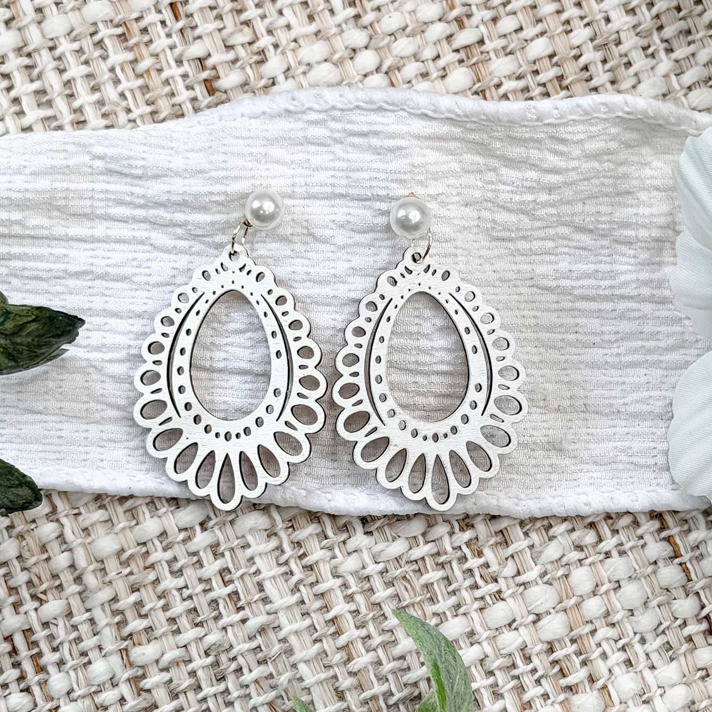 Layered Teardrop Lace Earrings - Glowforge