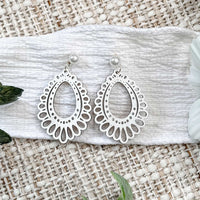 Layered Teardrop Lace Earrings - Glowforge