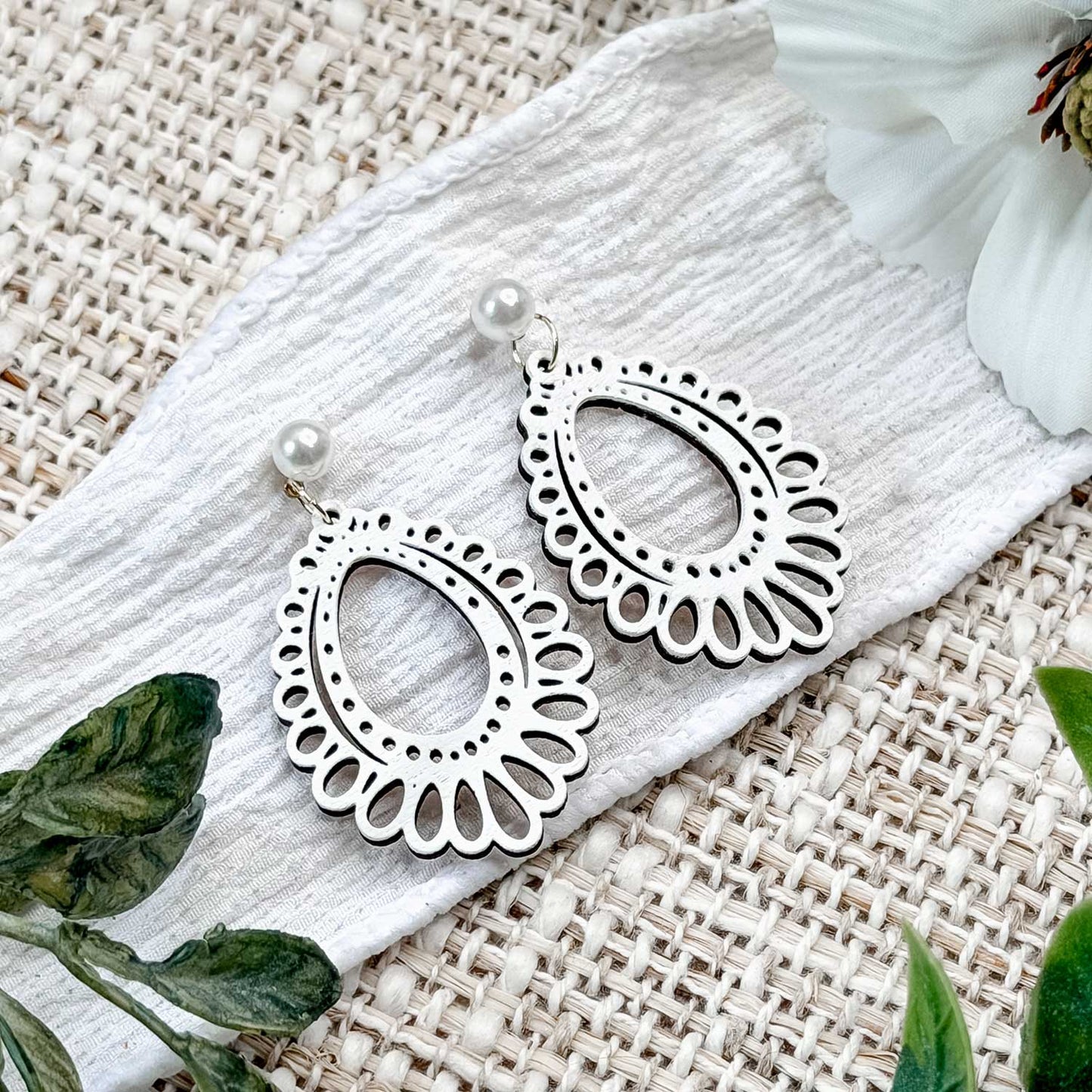 Layered Teardrop Lace Earrings