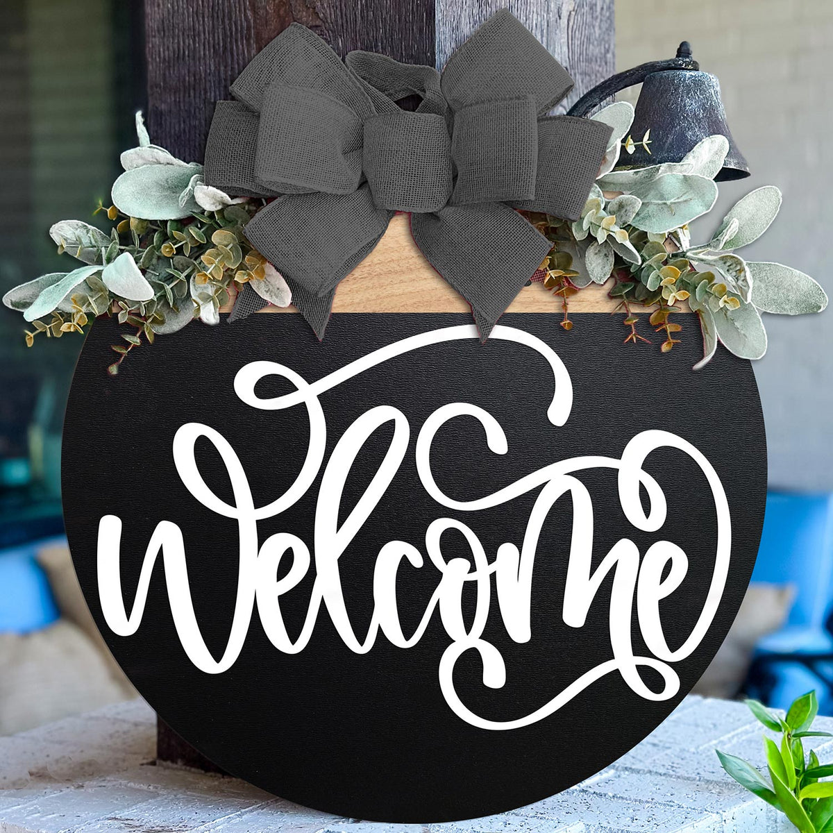 Layered Welcome Script Door Hanger - Glowforge