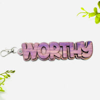 Layered WORTHY Word Keychain - Glowforge