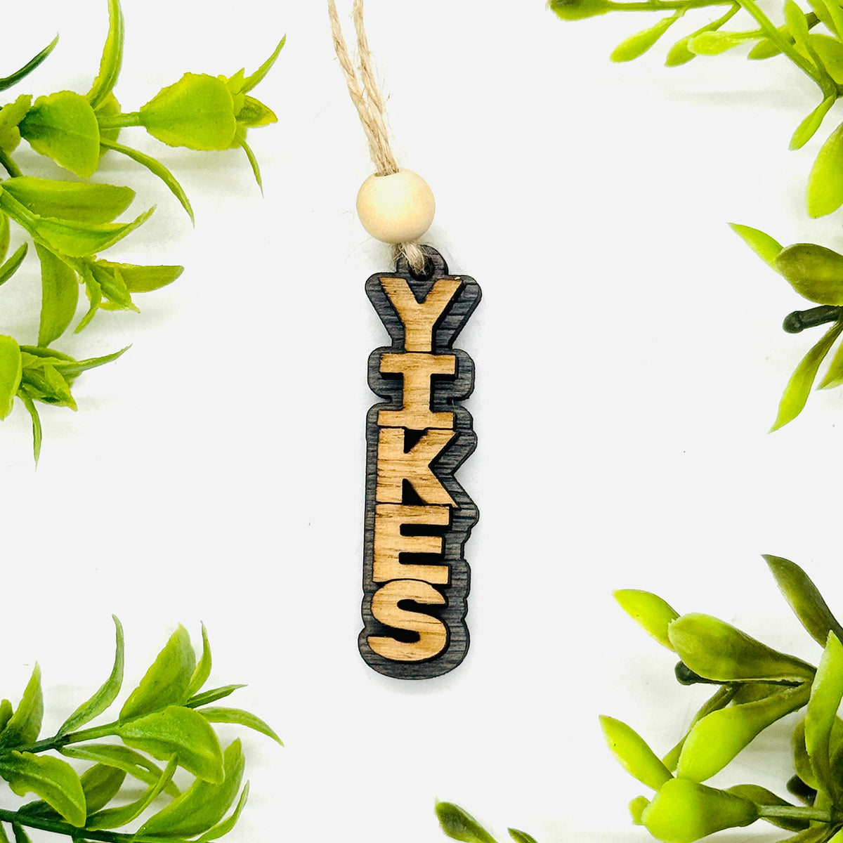 Layered YIKES Stacked Word Car Charm- Funny Hanging Car Accessory - Glowforge