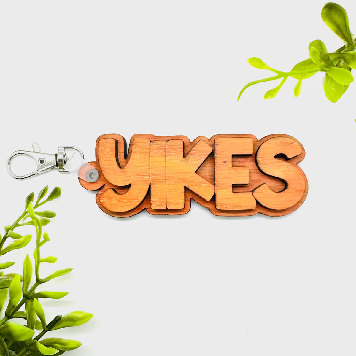 Layered YIKES Word Keychain - Glowforge