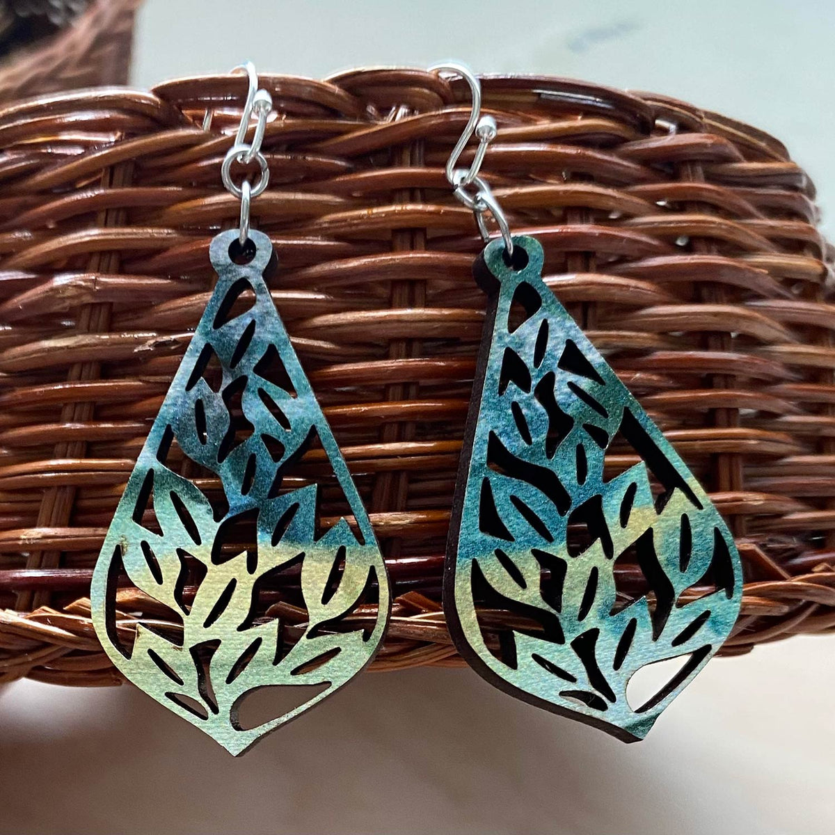 Leaf‑Cut Teardrop Earrings