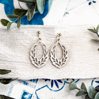 Leaf Cutout Teardrop Earrings - Glowforge