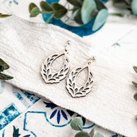 Leaf Cutout Teardrop Earrings - Glowforge