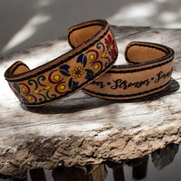 Leather and Aluminum Cuff Bracelet (Set of 2) - Glowforge