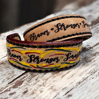Leather and Aluminum Cuff Bracelet (Set of 2) - Glowforge
