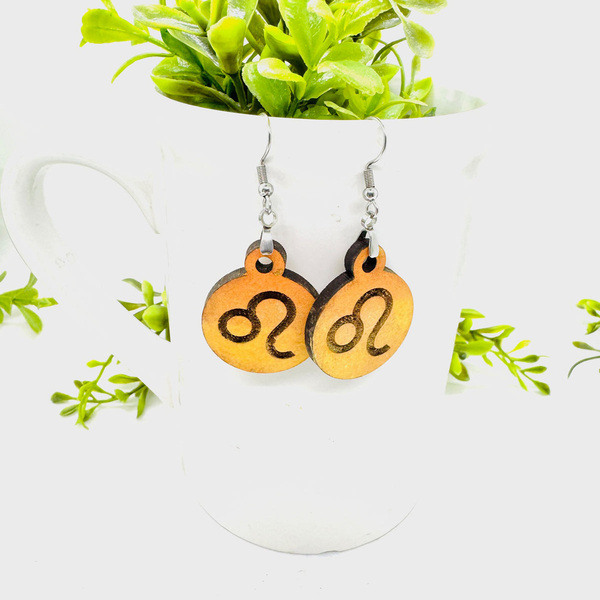 Leo Zodiac Astrology Dangle Earrings - Glowforge