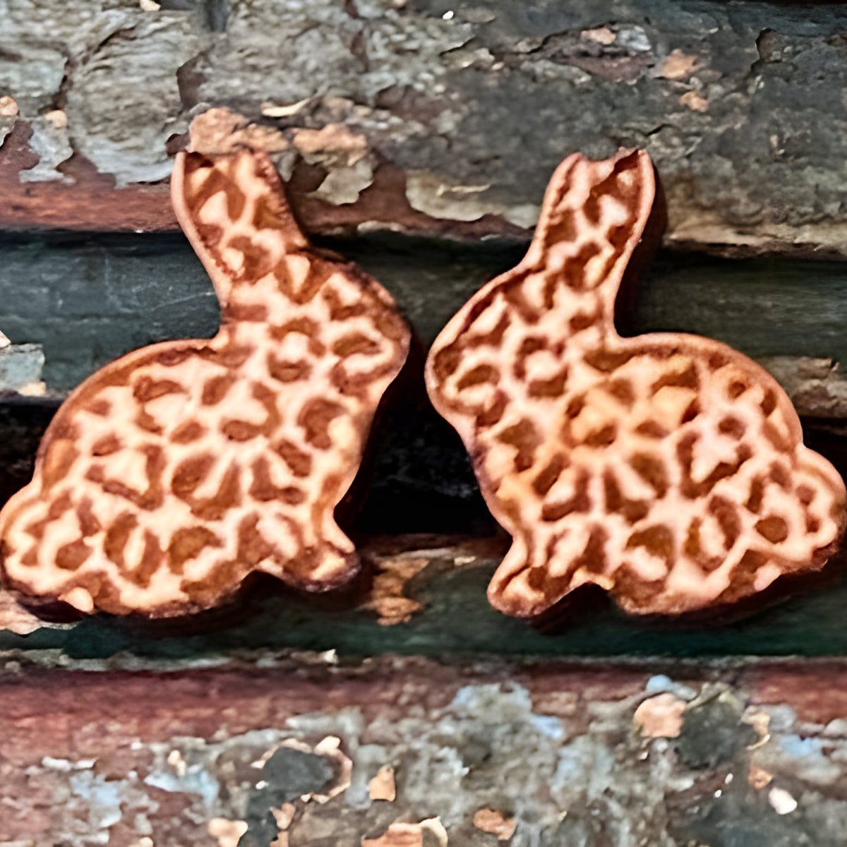 Leopard Print Bunny Stud Earrings – Glowforge Shop