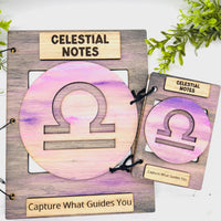 Libra Celestial Notes Notebook Cover - Editable Text (Set of 2) - Glowforge