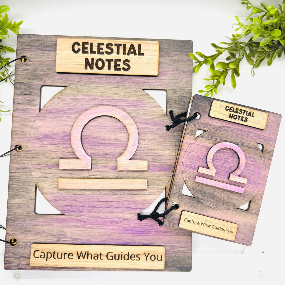 Libra Celestial Notes Notebook Cover - Editable Text (Set of 2) - Glowforge
