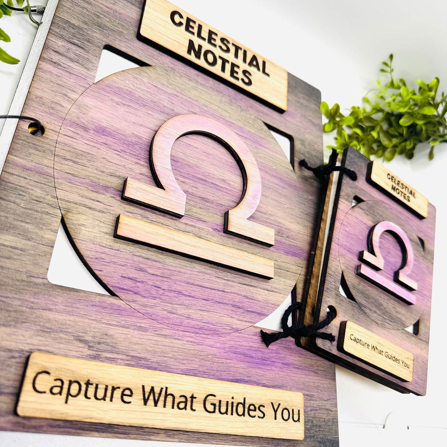 Libra Celestial Notes Notebook Cover - Editable Text (Set of 2) - Glowforge