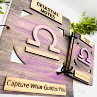 Libra Celestial Notes Notebook Cover - Editable Text (Set of 2) - Glowforge