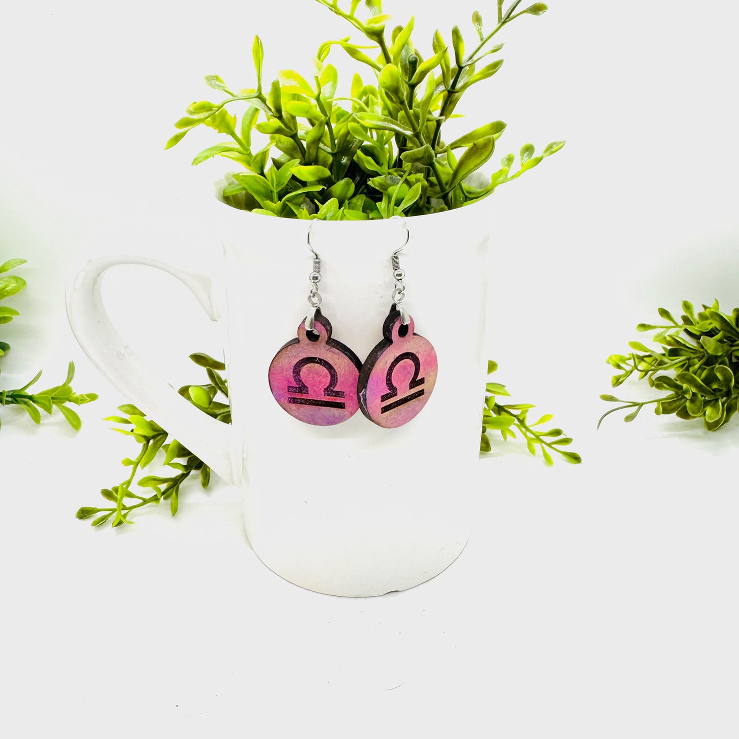 Libra Zodiac Astrology Dangle Earrings - Glowforge