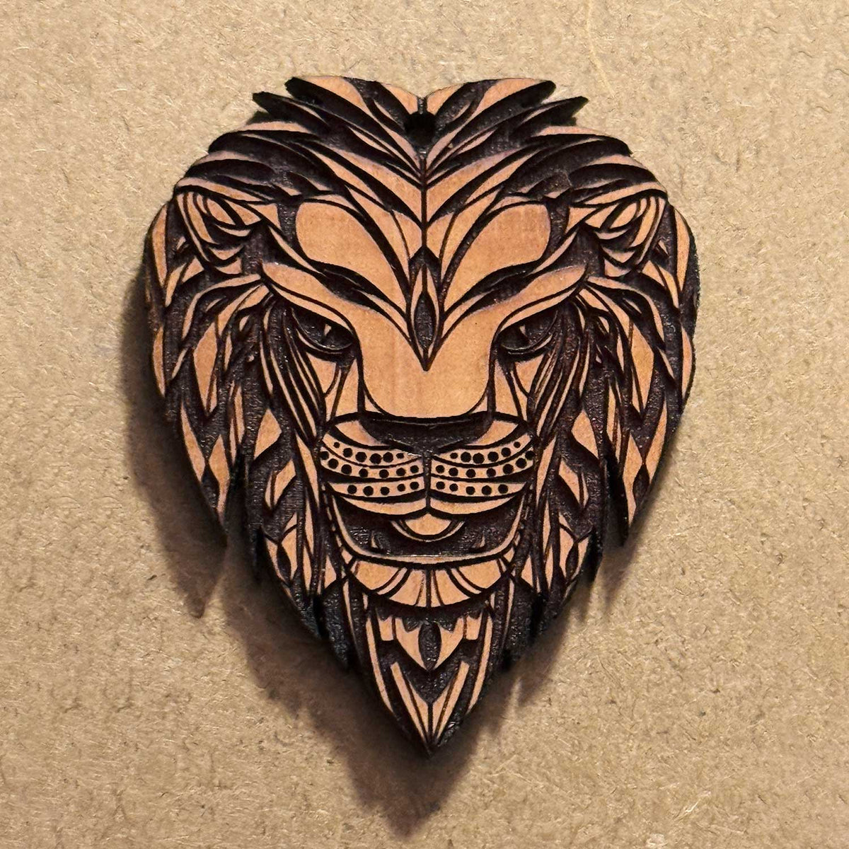 Lion Head Guitar Pick & Charm - Glowforge