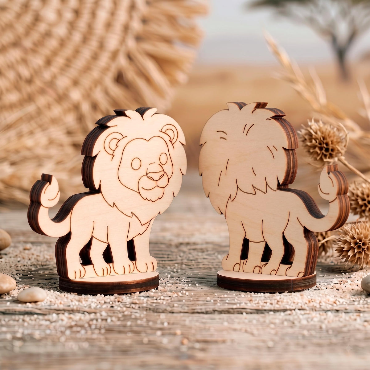 Lion Toy - Safari Animal Figure for Play, Learning & Painting - Glowforge
