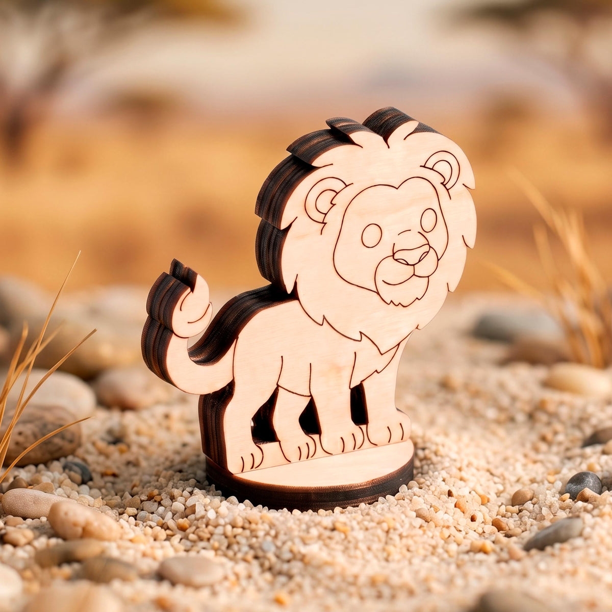 Lion Toy - Safari Animal Figure for Play, Learning & Painting - Glowforge