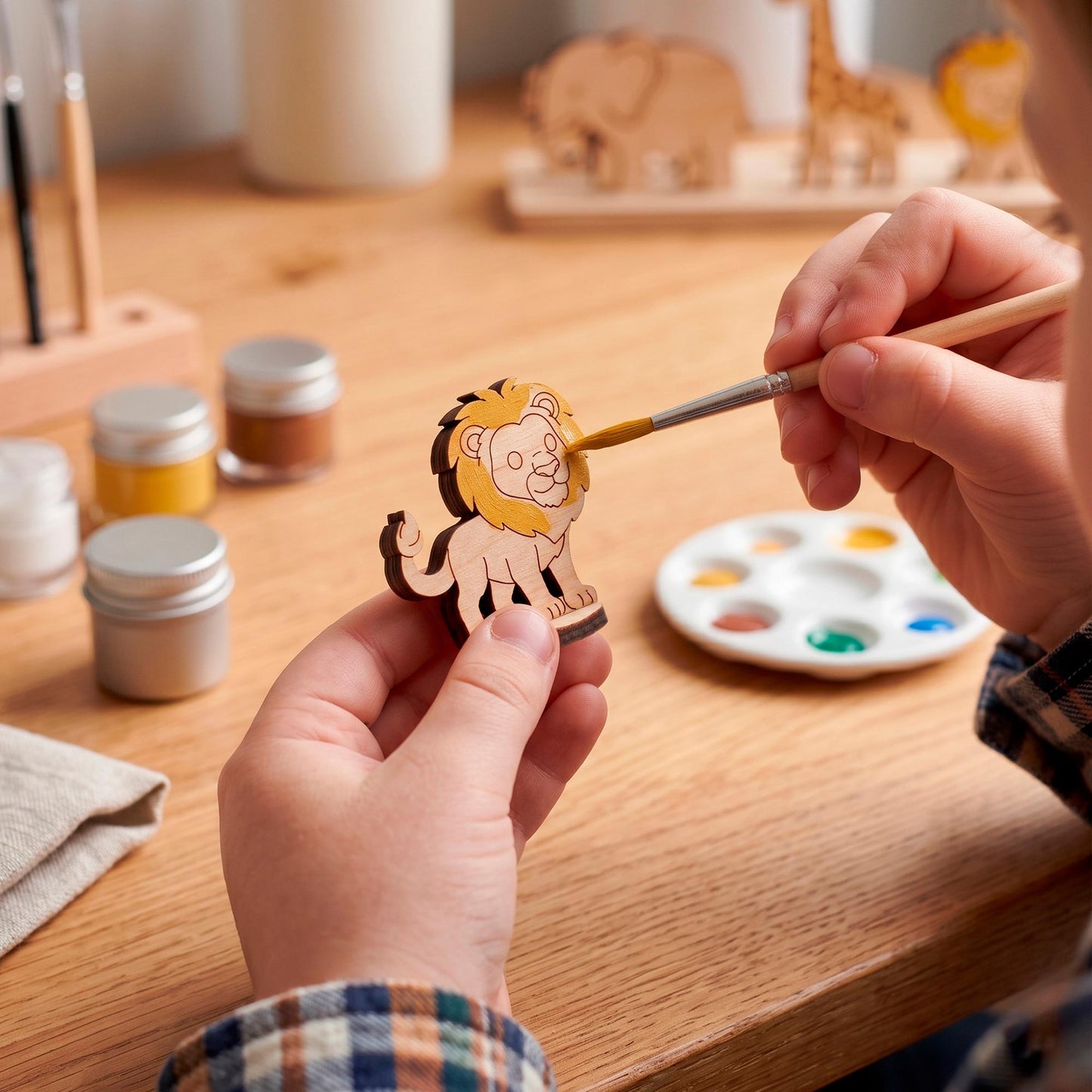 Lion Toy - Safari Animal Figure for Play, Learning & Painting - Glowforge
