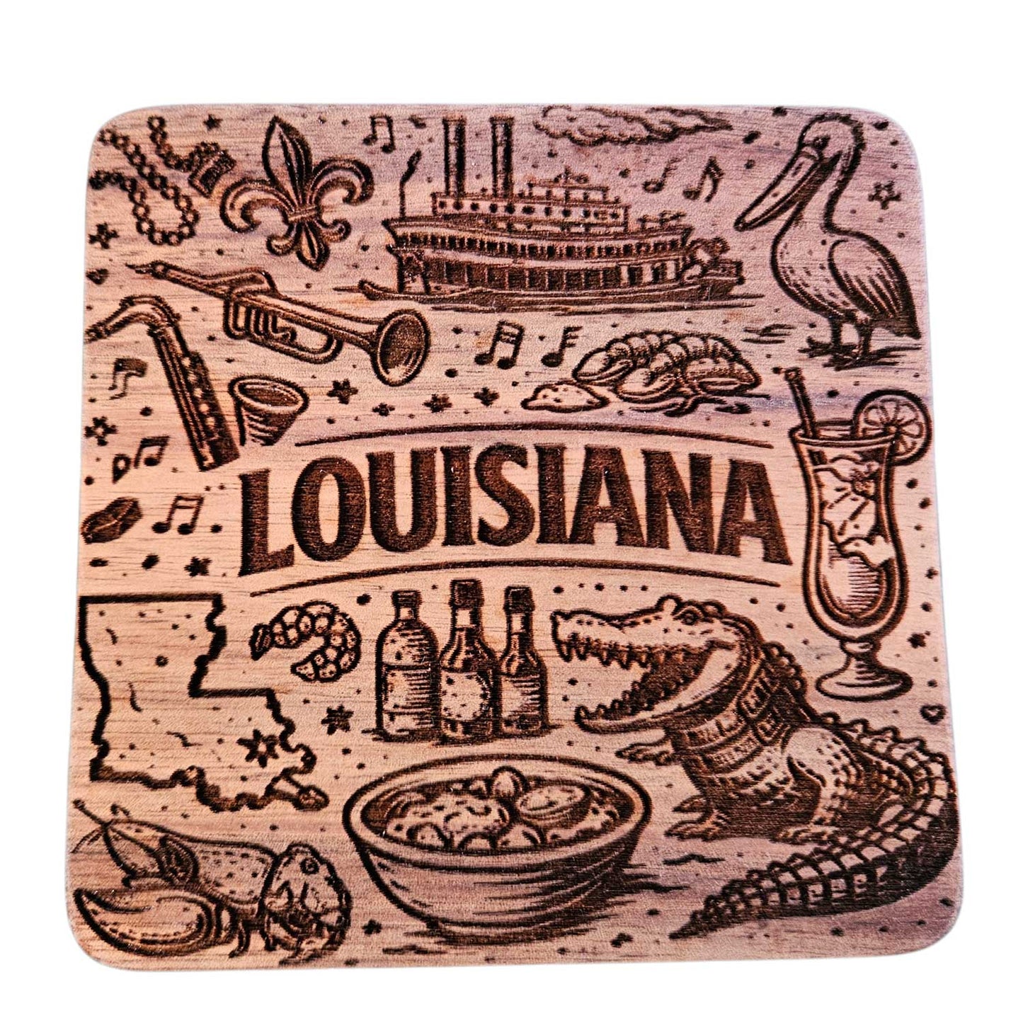 Louisiana Coaster Design - Glowforge