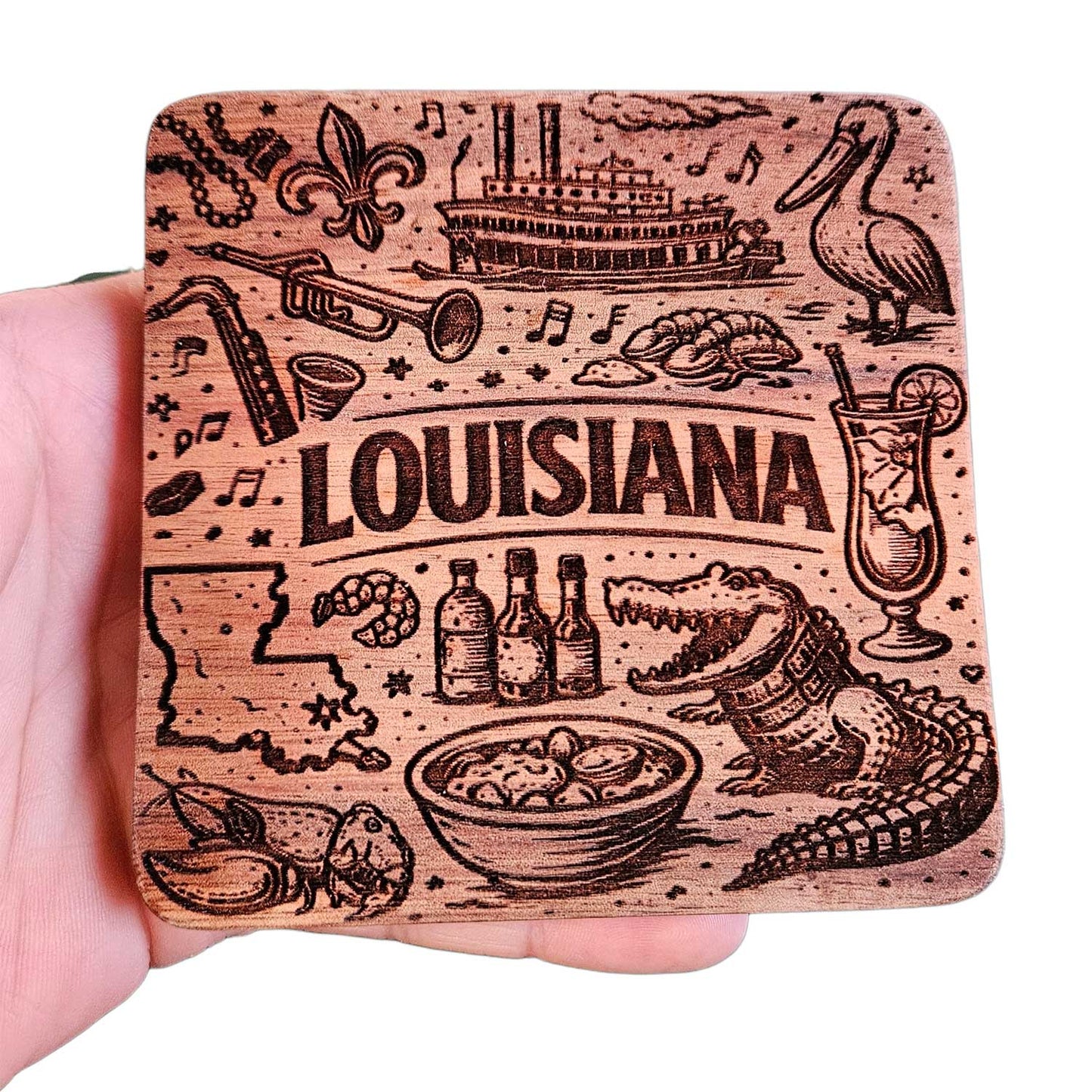Louisiana Coaster Design - Glowforge