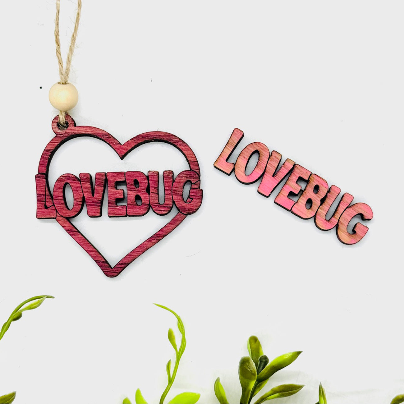 Love Bug Heart Layered Car Charm - Glowforge