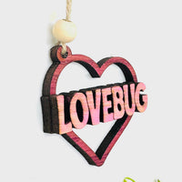 Love Bug Heart Layered Car Charm - Glowforge