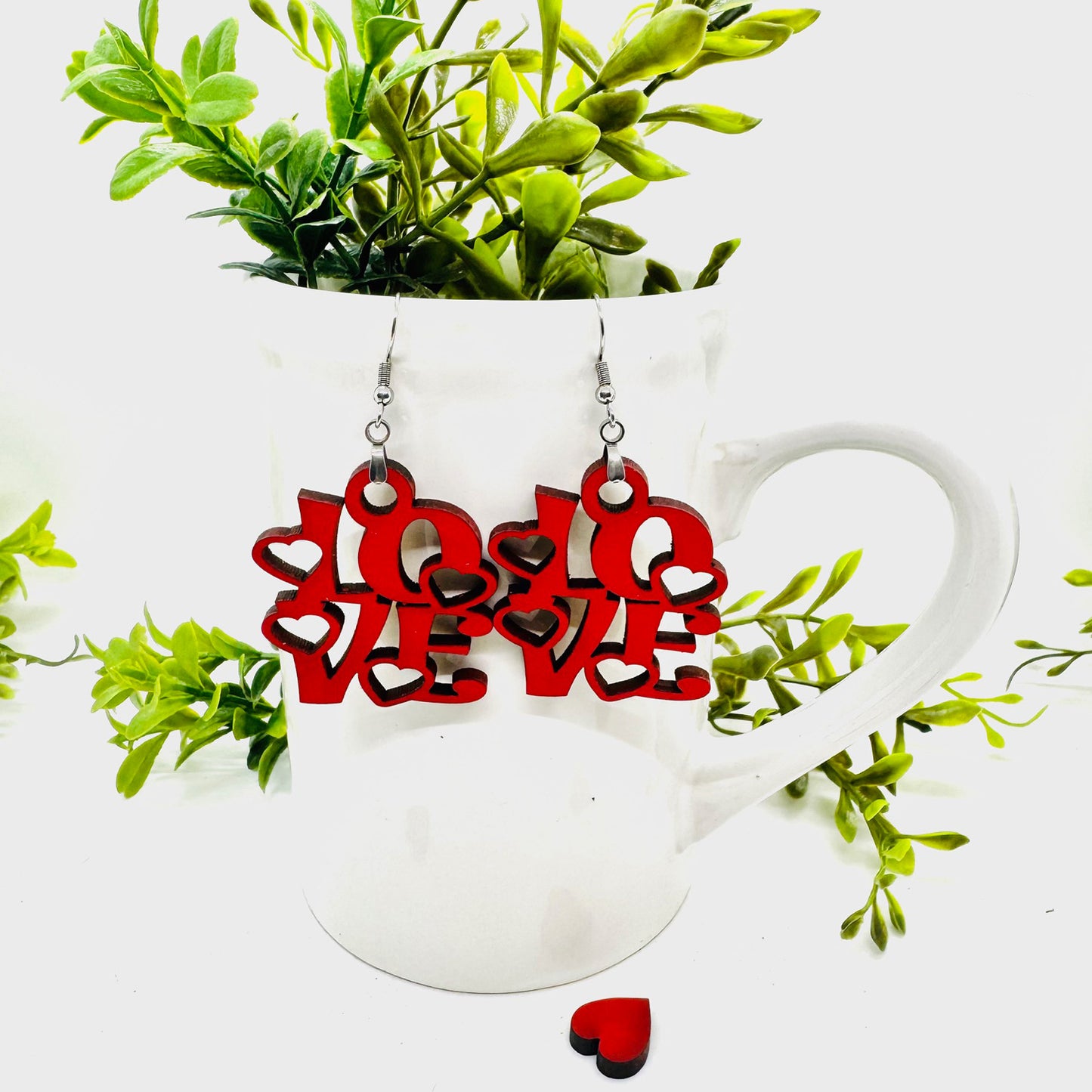 LOVE Earrings Cutout Design - Glowforge