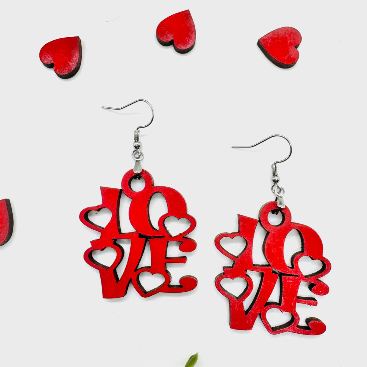 LOVE Earrings Cutout Design - Glowforge