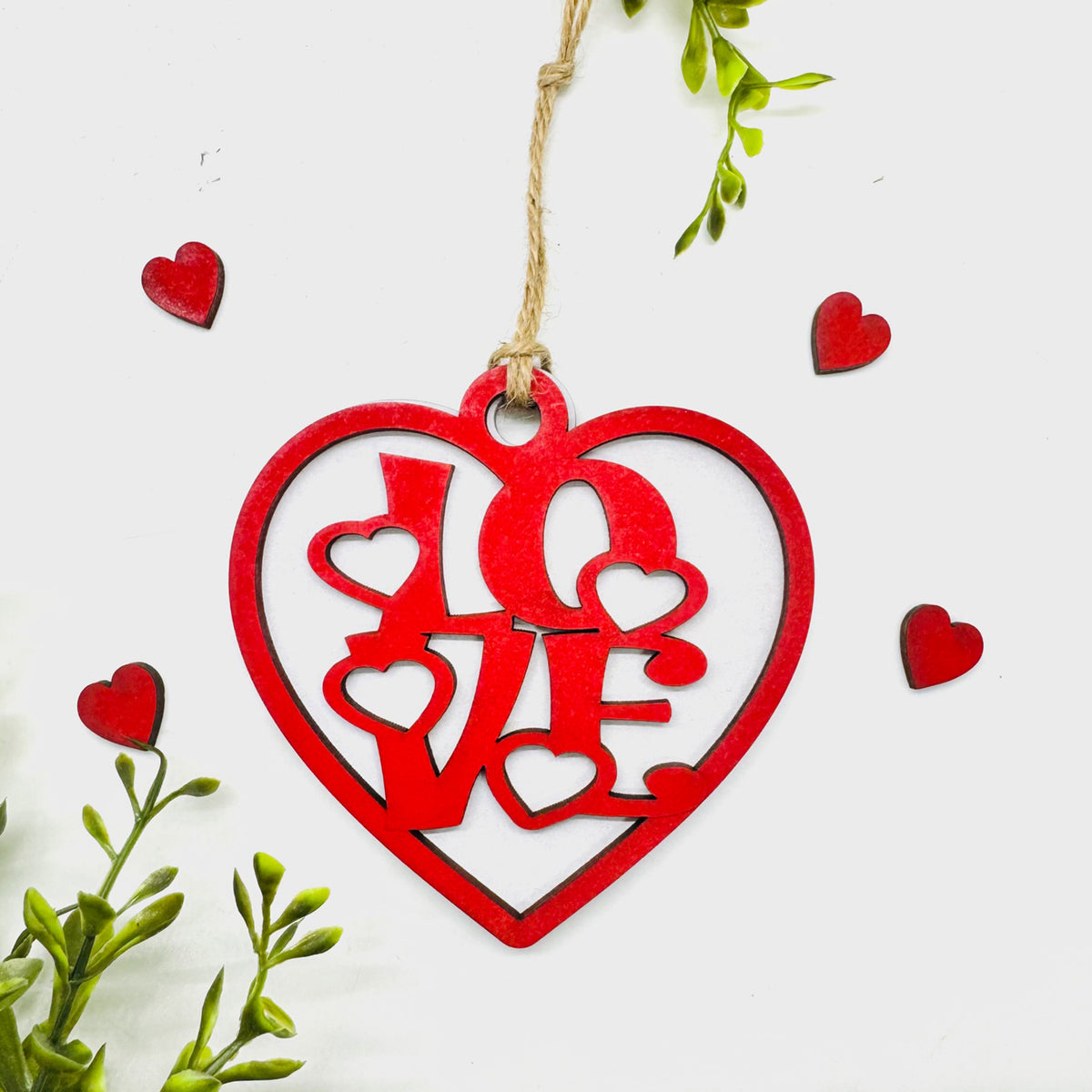 LOVE Heart 2-Layer Car Charm - Glowforge